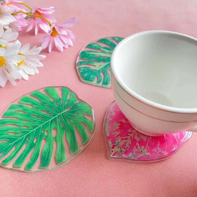 Turtle Leaf Acrylic Coasters Creative High Temperature Resistant Anti-scald Mats Home Simple Non-slip Heat Insulation Coaster