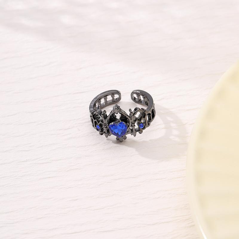 Gothic Cross Ring Heart-Shaped Ring Women's Special Fun Light Luxury French Medieval Men's Adjustable Rings In Multiple Colors
