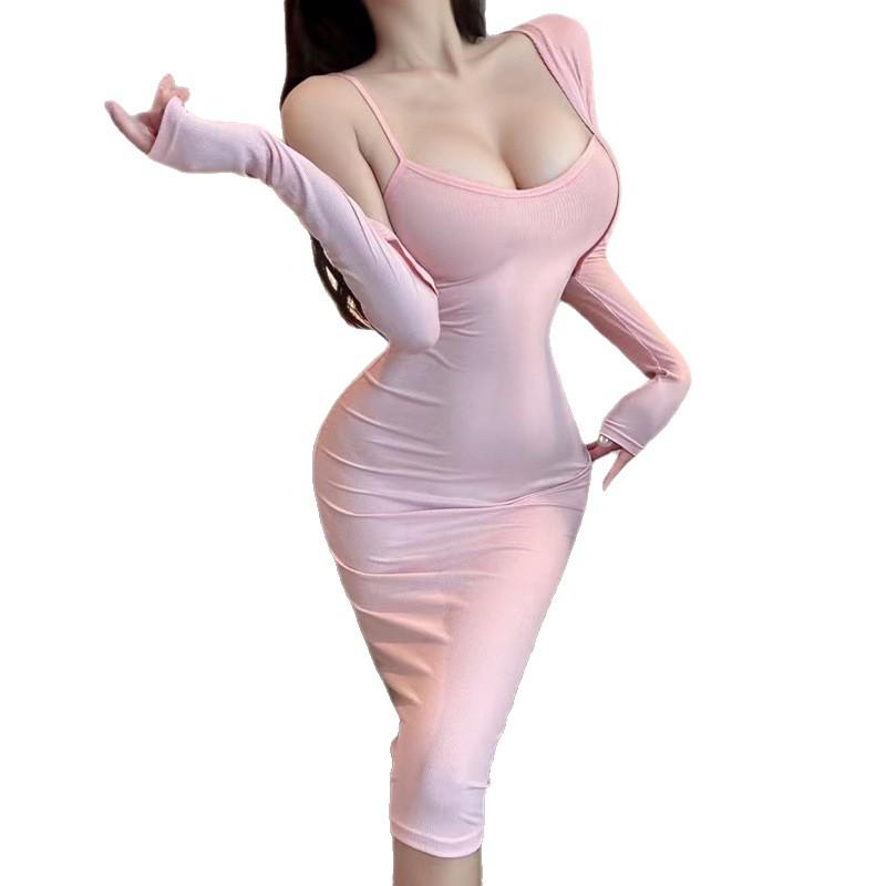 Elegant Bodycon Lingerie Set - Sensual Long Skirt, Slimming Fit, Perfect for Date Nights