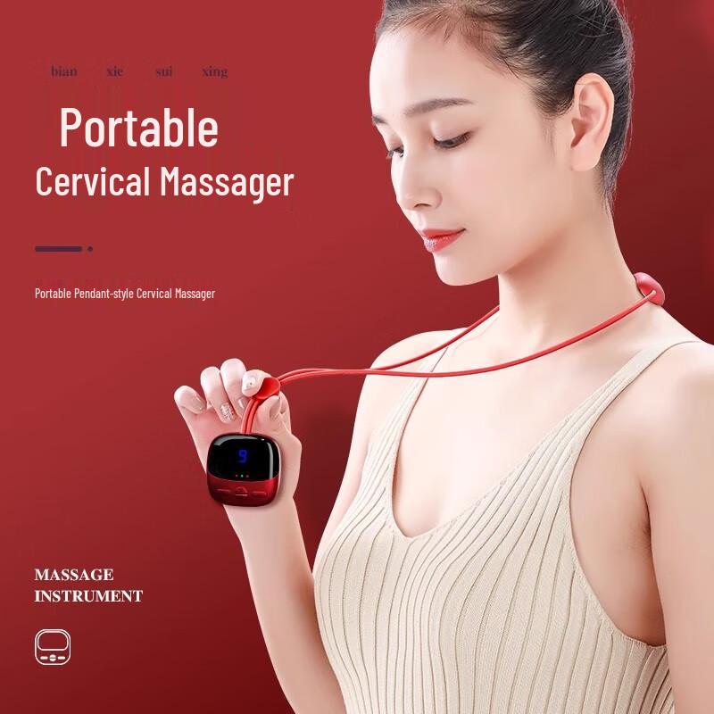 Mini Portable Pendant Pulse Heat Neck Massager