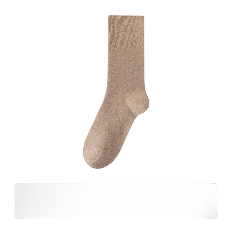 Men's Autumn and Winter Thickened Pure Cotton Long Socks, Loose-fitting Men's Socks, Antibacterial and Deodorizing Solid Color Long Socks
