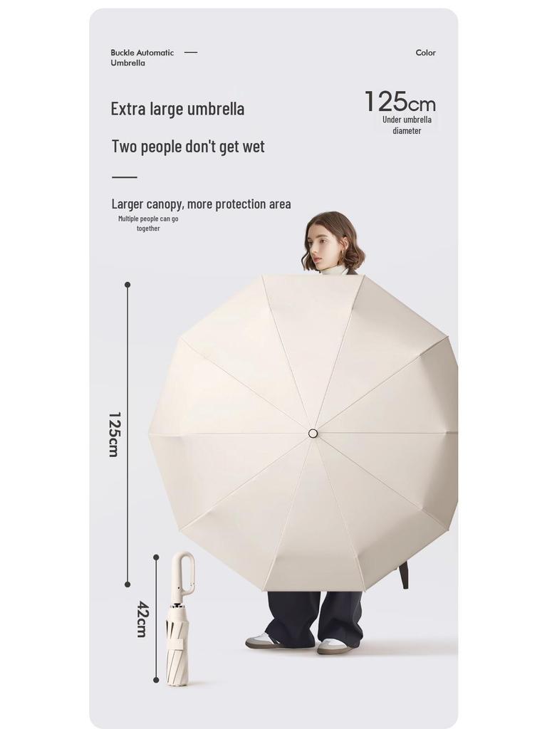 Large Automatic Dual-Use Umbrella: Sunshade & Rain Protection with Custom Logo
