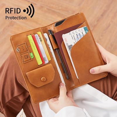 Carteira de Celular Longa Versão Coreana Grande Capacidade Multifuncional Bolsa de Viagem para Passaporte Bolsa de Mão