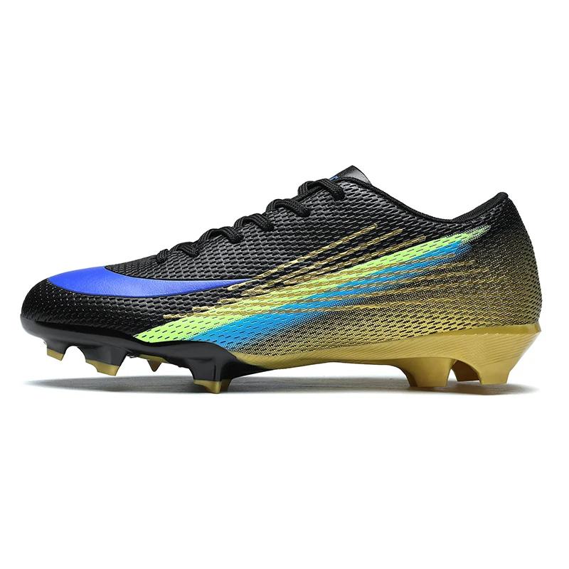 Chaussures de Football Homme Professionnelles Match de Société Futsal Crampons Longs Chaussures de Stade Ajustées Haute Qualité Adhérence Antidérapante Chaussures de Football