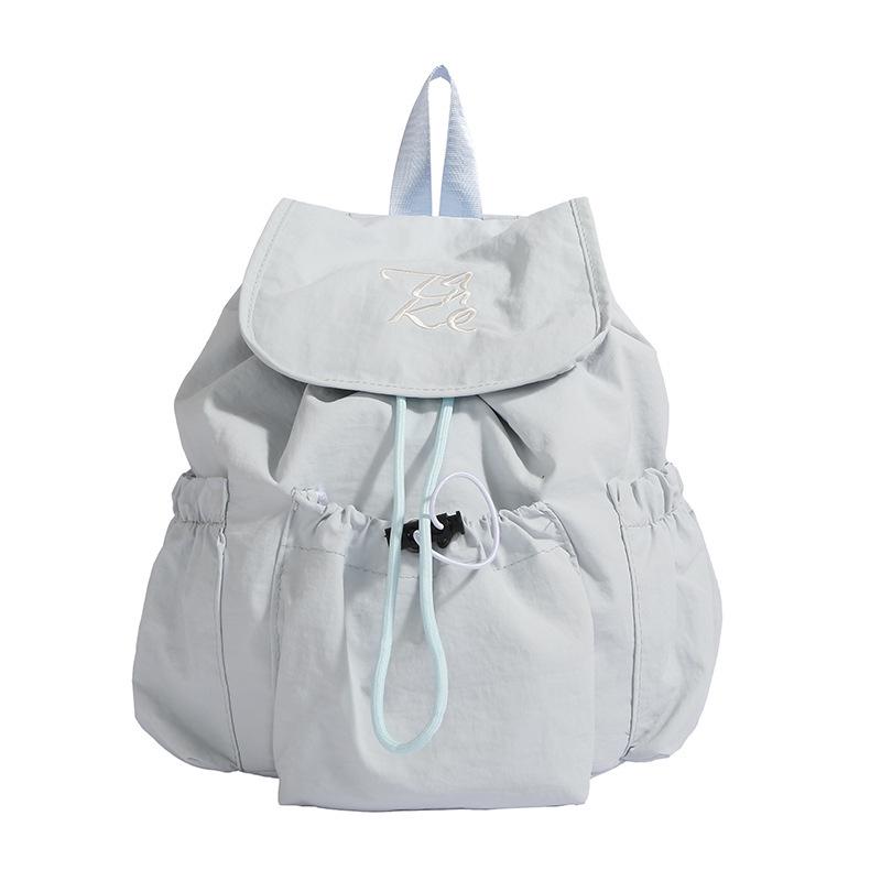 Однотонный женский рюкзак на шнурке - Универсальный студенческий рюкзак для книг и дорожный рюкзак