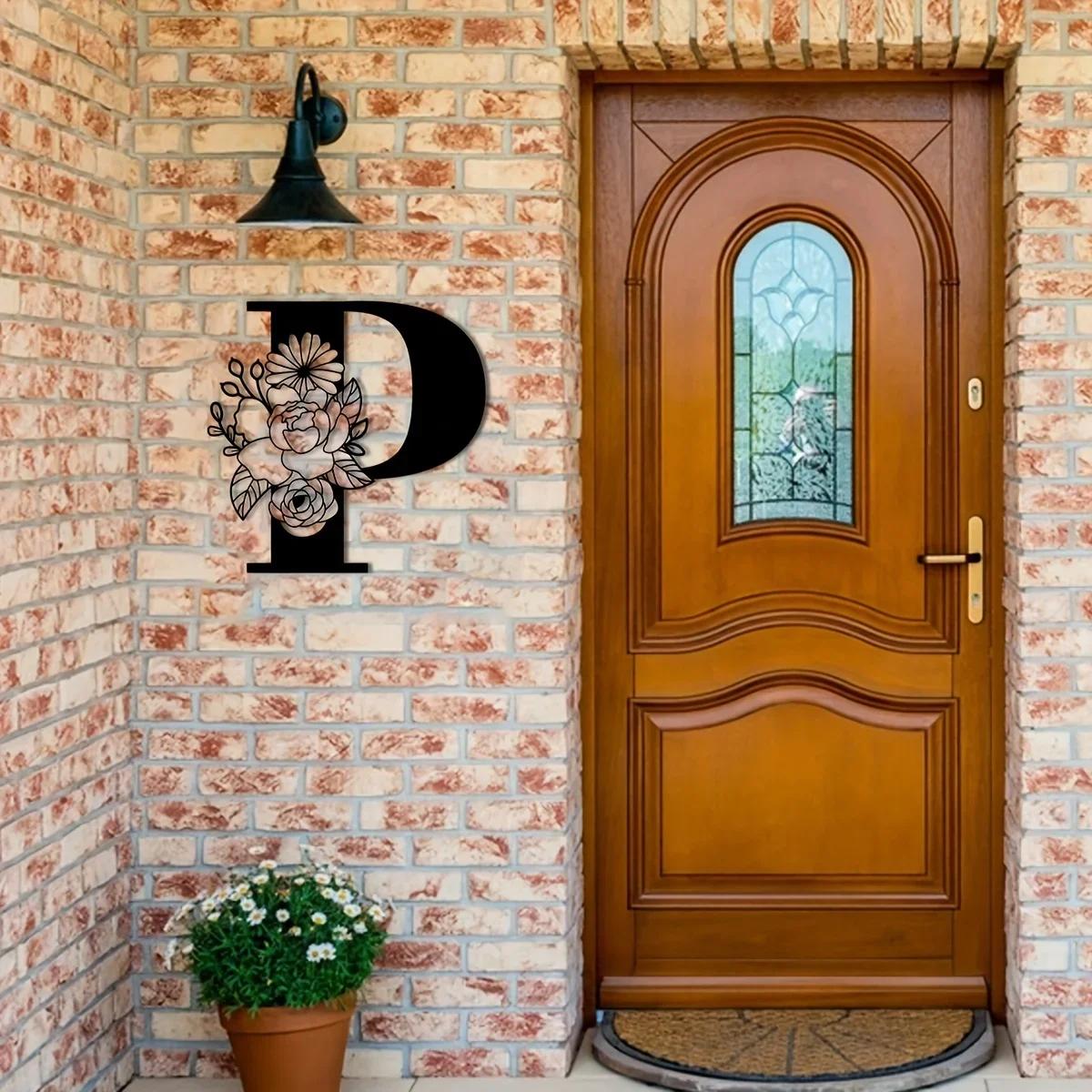 Потрясающая металлическая табличка с цветочными буквами-монограммами! Металлическое — фото 31