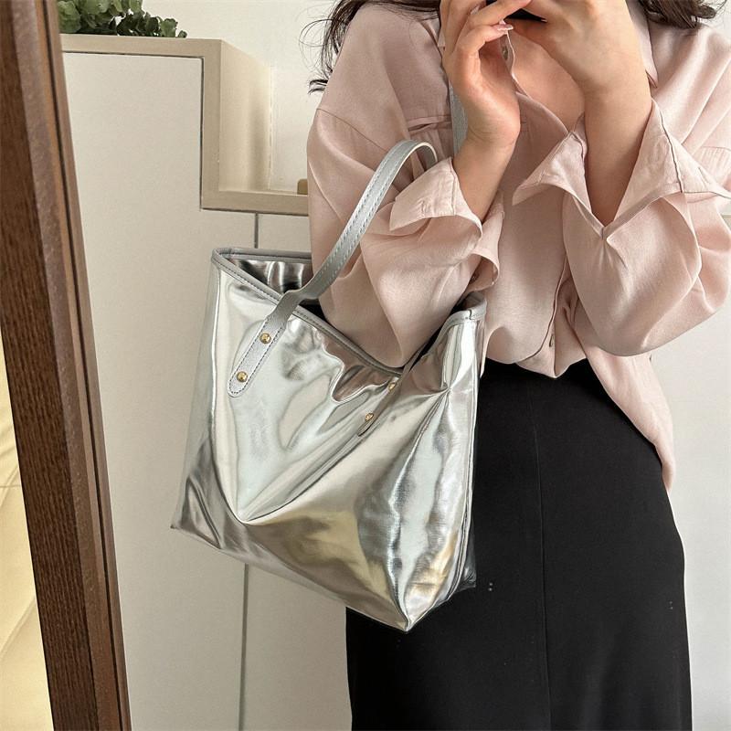 Stylish Urban Simple Design Pu Tote Bag For Women 2023 Large Capacity With Zipper