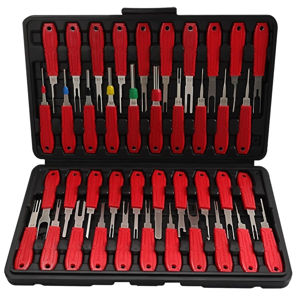 

Automotive Repair Blue Pin Extractor Terminal Removal Kit 41pcs Included Push-pull Design Organized Compartments