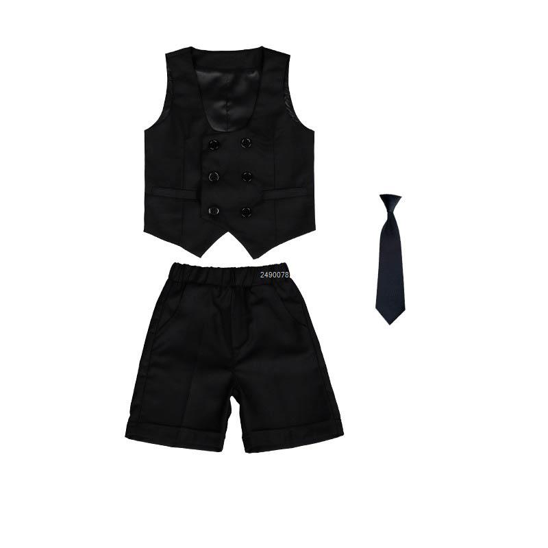 Boys Girls Summer Royal Blue Vest Shorts/Skirt Photograph Dress School Kids Uniforms Children's Day Performance Dance Costume