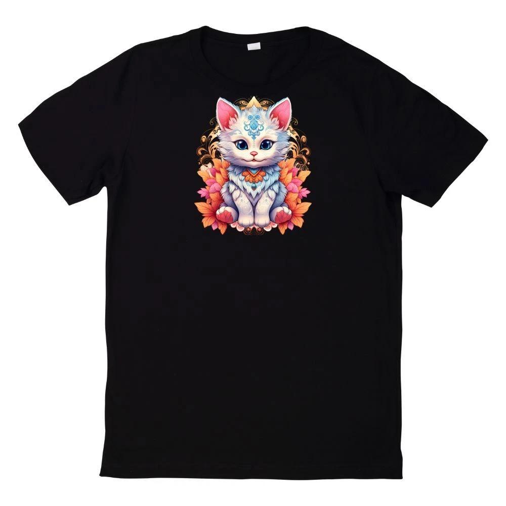 T-Shirt Niedliche Blumenkatze XL