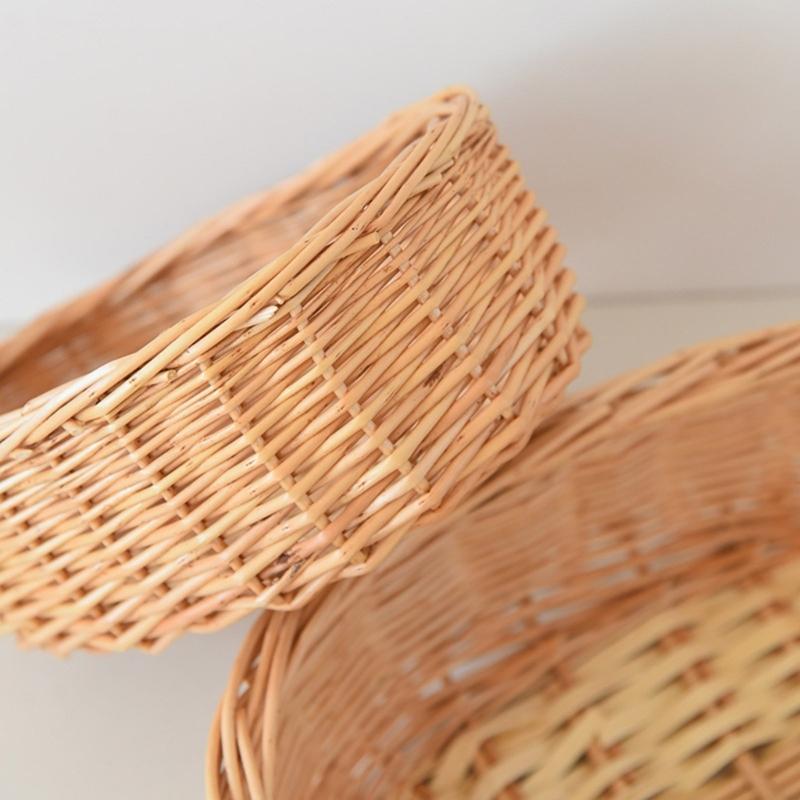 Handwoven Rattan Fruit Tray For Home Use Natural Materials Large Capacity Easy to Clean for Kitchen or Dining Room