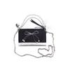 Gucci [Customized cosmetic bag] Little Flower Pearl Girl Cosmetic Bag Portable Flip Envelope Regular Black Black silk cosmetic bag