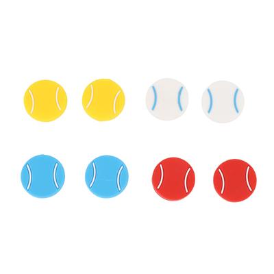 8PCS Tennis Racket Dampeners Round Shape Soft Rubber Racket Vibration Reducer 4 Colors