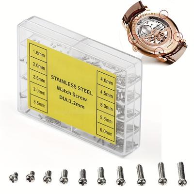 Watch Back Cover Screws 140/100pcs Repair Tool Watch Back Cover Screws Nuts Stainless Steel 1.2mm Cross Screw Assortment Kit 10 Kinds Watch Accessorie