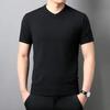 Men V-Neck Pullover Short-Sleeved Sweater 2026 Spring Summer New Knitwear Solid Color Trend Tops Male Oversized T-Shirts 6Xl 8Xl