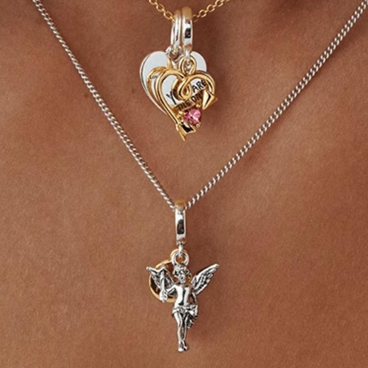 Pandora Cupid Sculpture Design Pendant Women pendant Silver 763663C00