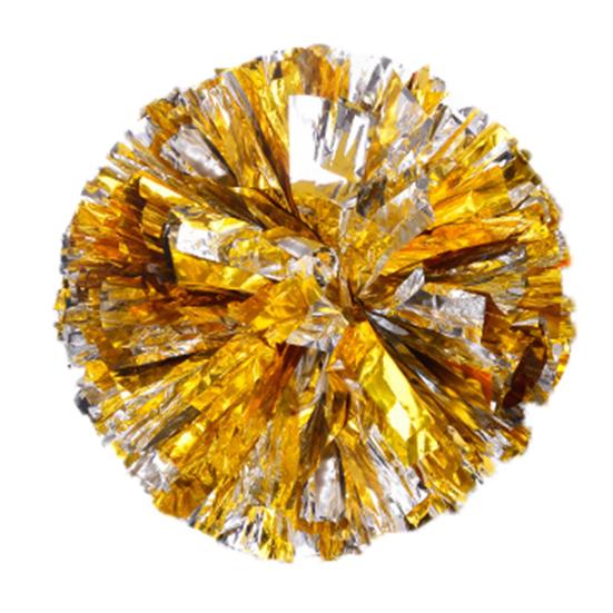 Cheerleading Pom Poms with Handle Cheerleader Squad Spirited Pompoms Metallic Foil Cheer Hand Flowers for Team Spirit Sports Dance Cheering Party