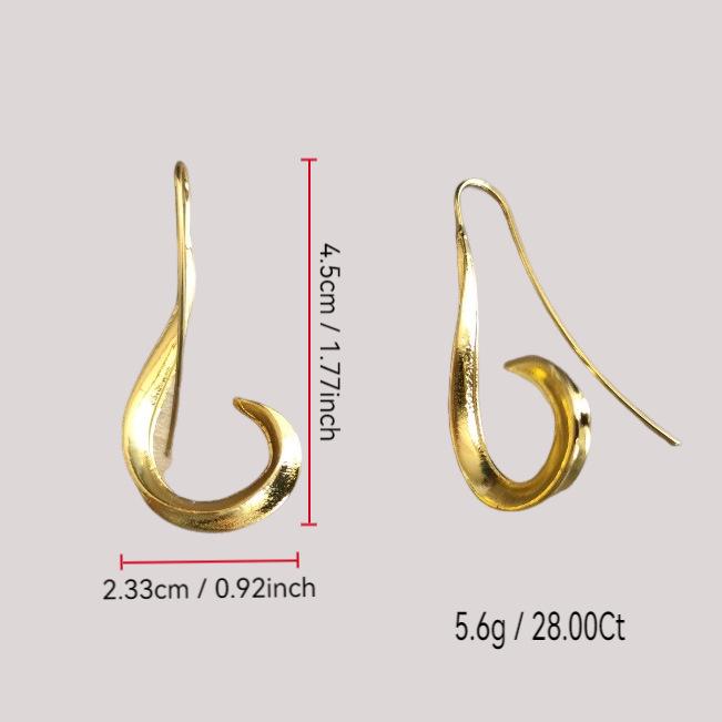 2024 Retro Geometric Ear Hooks 18K Gold Commuting Earrings - Trendy Fashion Jewelry