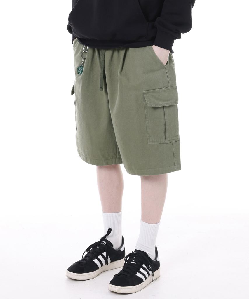 MODERMENT [Nylon Version Added] Bdu Wide Cargo Shorts [Khaki]