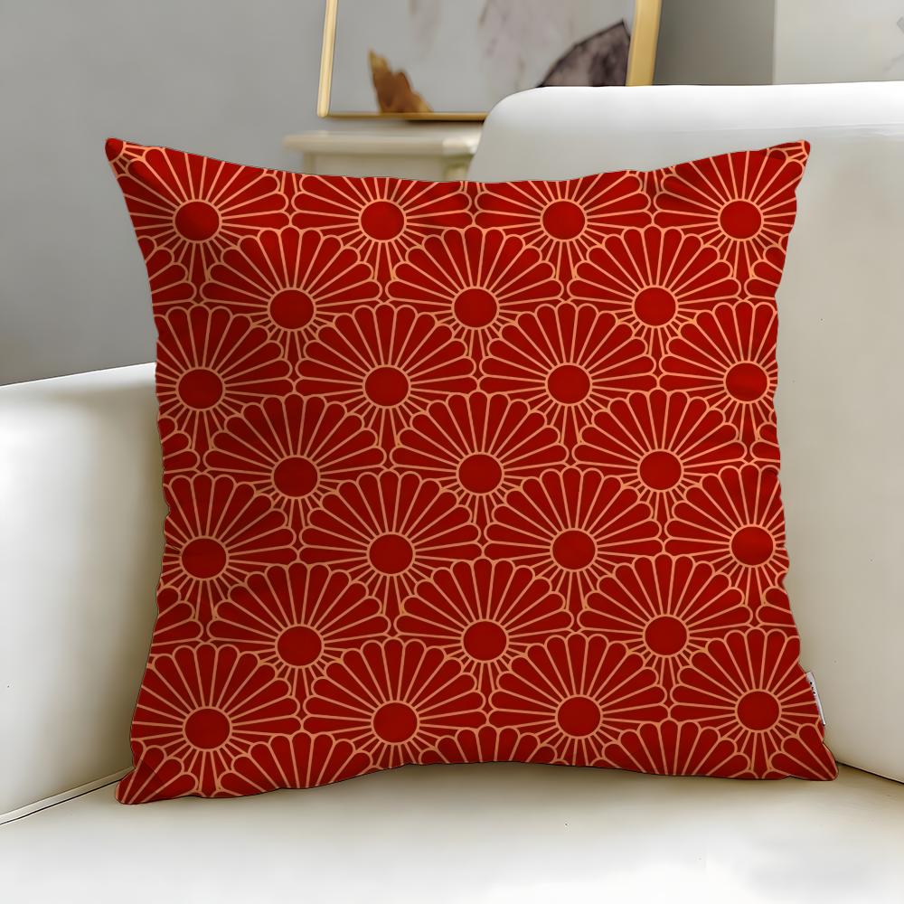 Pattern Japanese Style Pattern Cushion Cover Soft & Easy-Wash Pillow Case – Versatile for Couch, Bed, Travel and Office