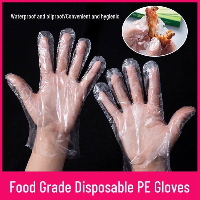 1000 Disposable Food-Grade Transparent Plastic Gloves for Kitchen, Catering, Hairdressing, Household Use
