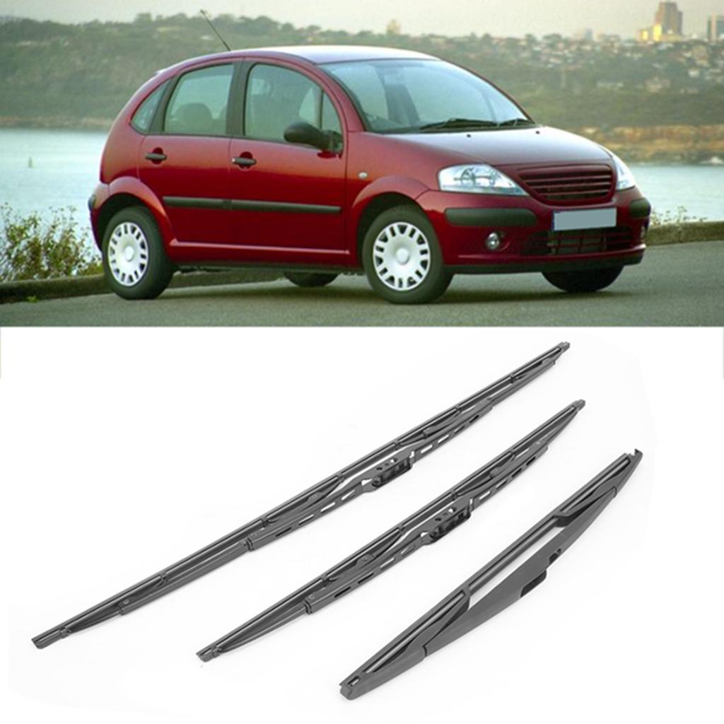 3ks/sada Přední a zadní stěrače Příslušenství Vhodné pro modely Citroen C3 Mk1 2002?2008