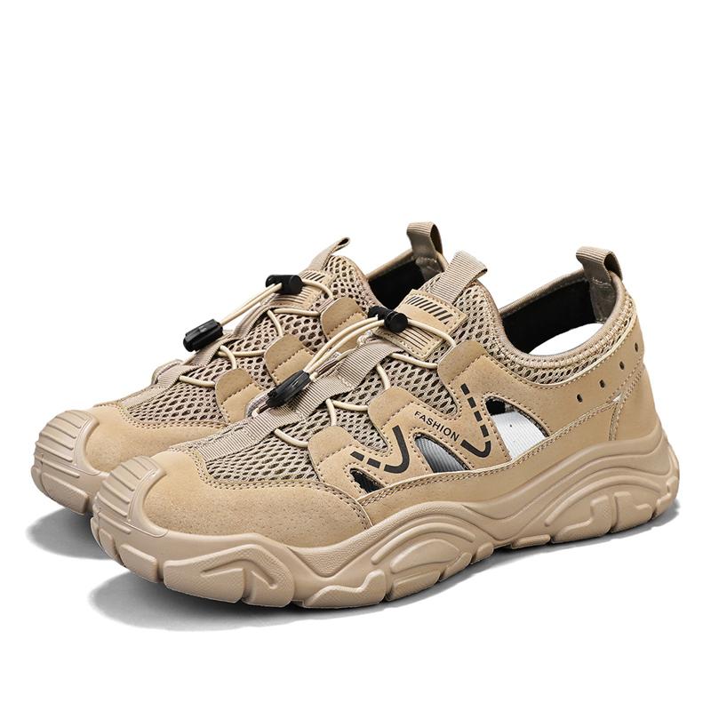 Fashion Comfortable Casual Men's Water Shoes Summer Trend Outdoor Walking Soft Bottom Breathable Beach Shoes Material Mesh Hiking Shoes