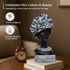 Graceful Afro-Inspired Woman Figurine | A Celebration of Culture & Beauty | Elevate Your Décor with Timeless Elegance – Pack of 1, Black & Grey