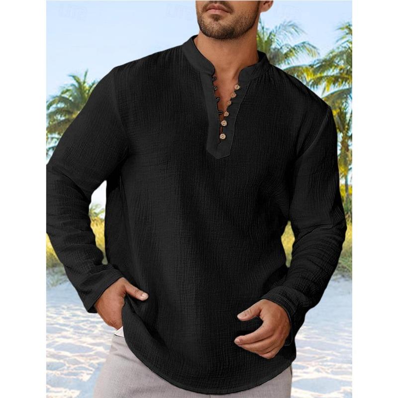 

Чоловіча сорочка крос-кордонна на ґудзиках повсякденна літня сорочка з рукавом однотонний одяг для щоденного відпочинку XXL чорний