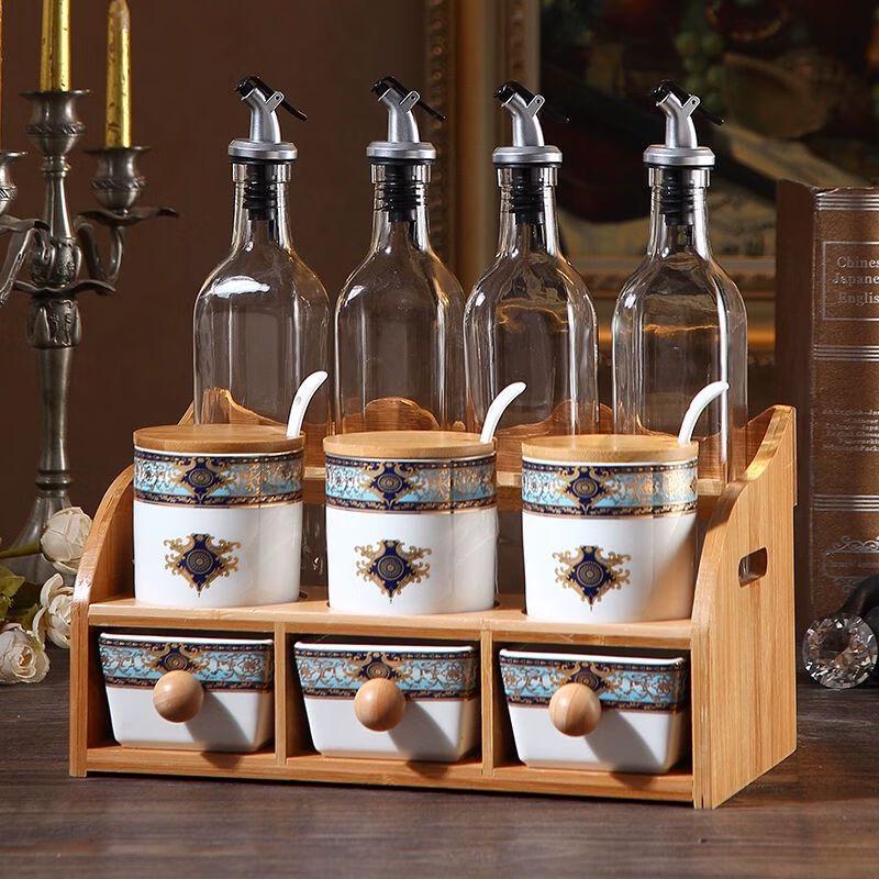 Glass Kitchen Seasoning and Oil Bottle Set
