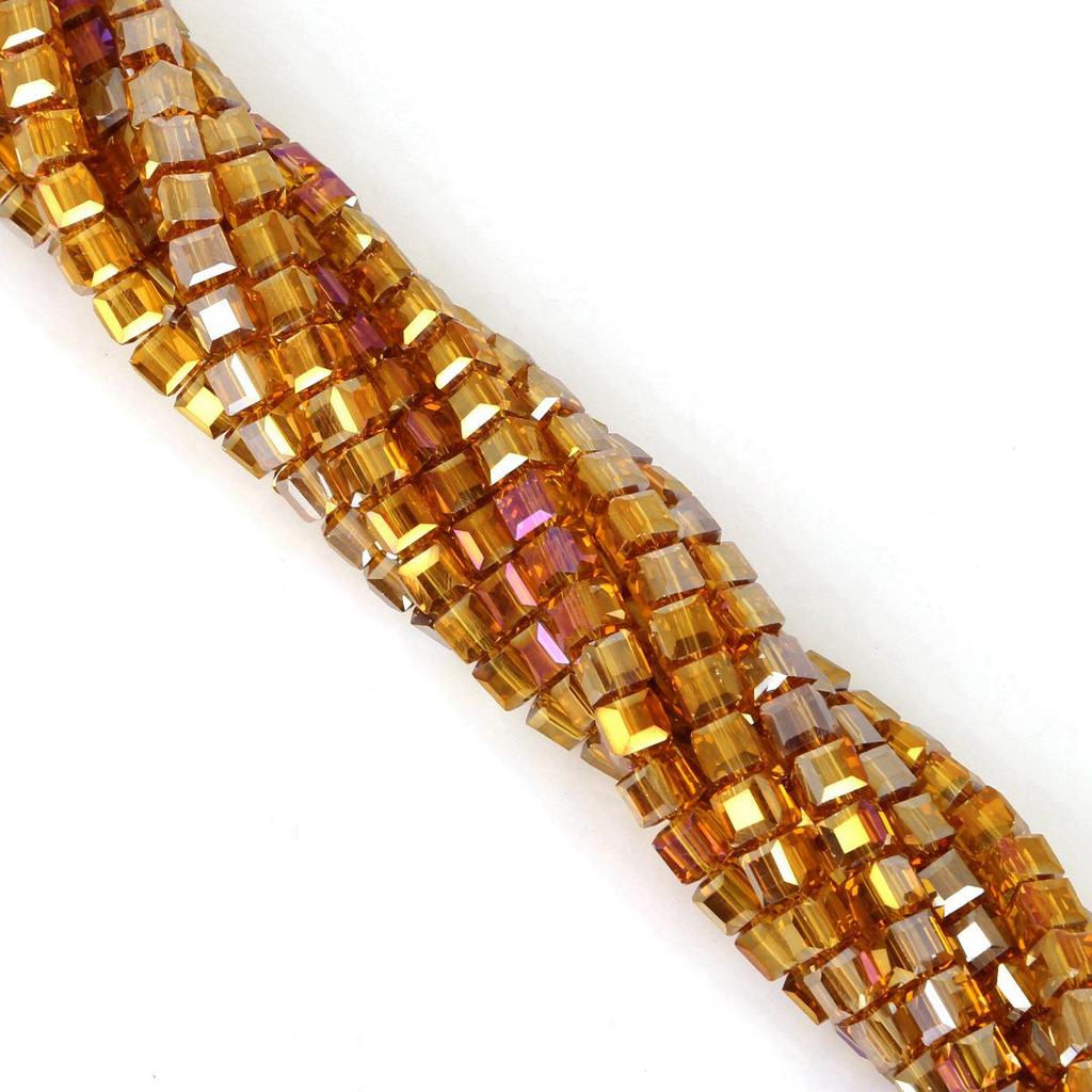 Square 8mm Glass Crystal Beads for DIY Ancient Style Jewelry: Bracelet, Necklace, Earrings