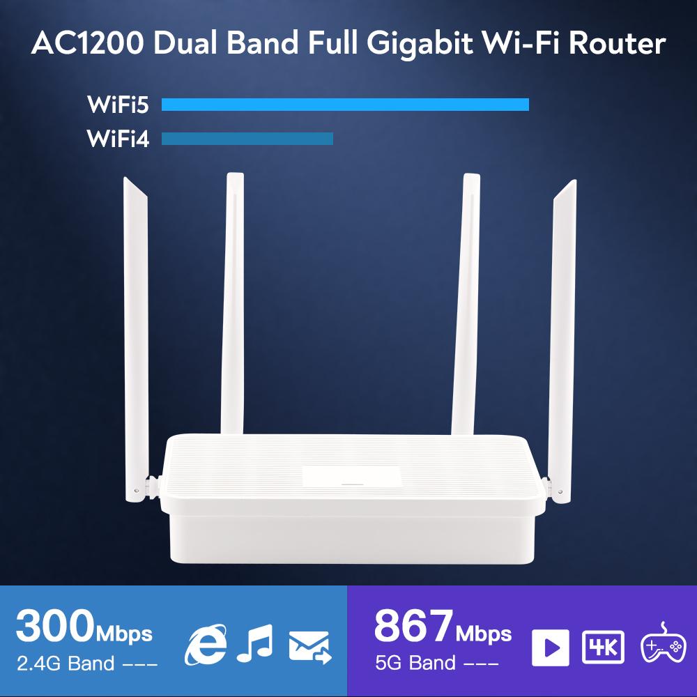 AC1200M WiFi Router - High - Speed, Dual - Band 5G, Smart WiFi, Gigabit Ethernet, European Plug