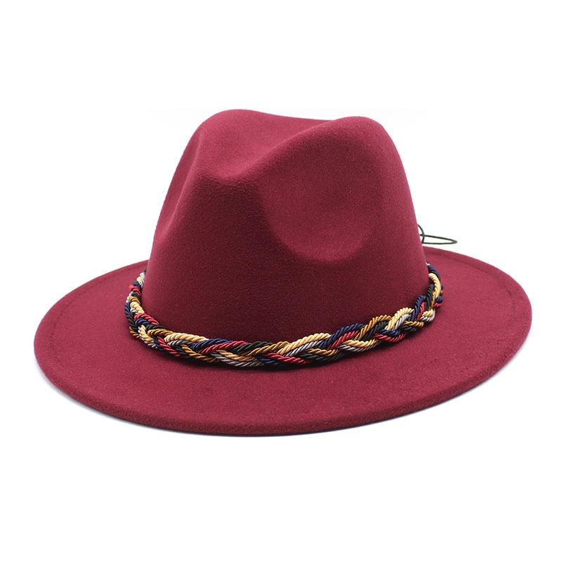 Women'S Simple Wool Top Hat Black Trend Versatile Men'S Jazz Hat Felt Hat
