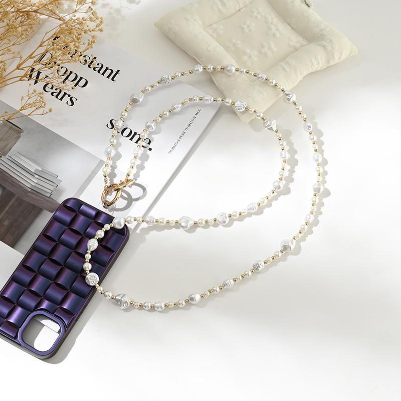 Korean Pearl Chain Stylish Accessories Phone Lanyard Beaded Charm Crossbody Bag Chain