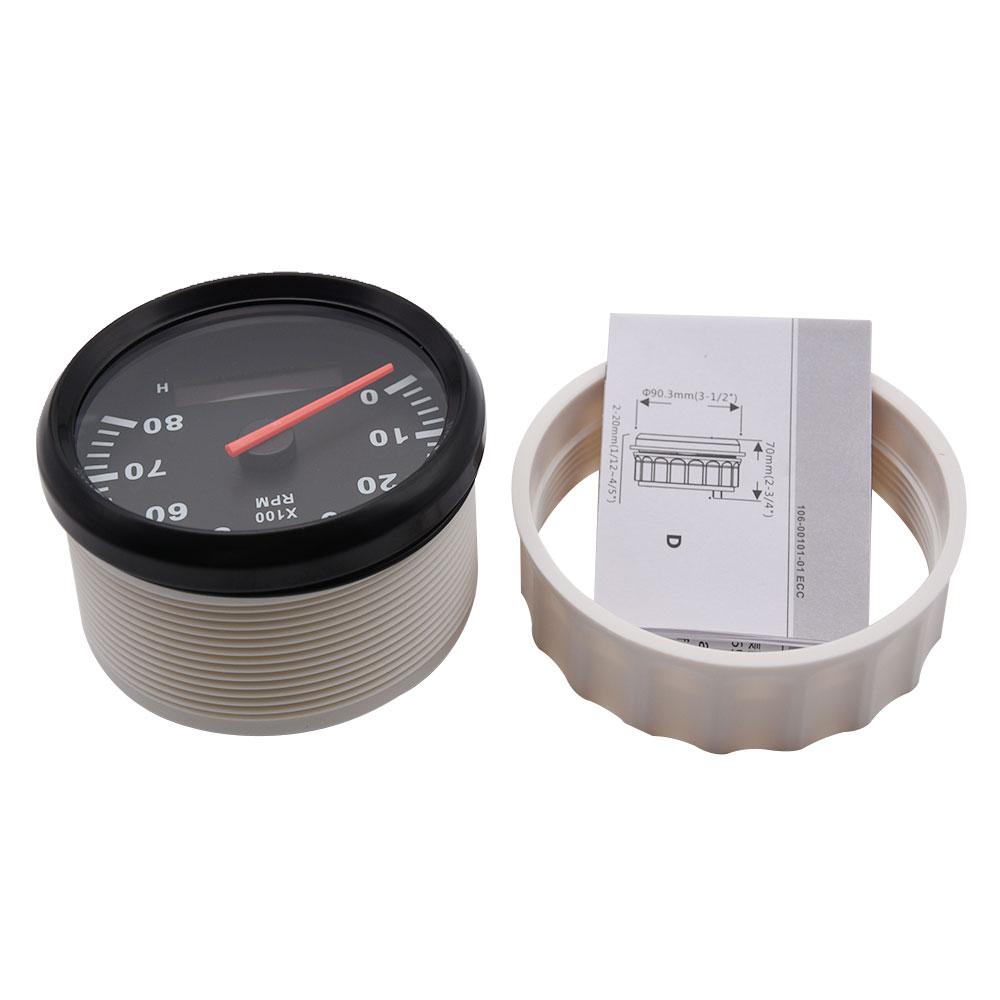 12V/24V 85mm Boat Tachometer Marine Tacho Meter Gauge LCD Hourmeter 8000RPM 6000RPM Car Toerenteller With Sensor M16