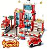 Urban Brick Playset Fire Station Brick Playset Fire Truck Brick Playset DIY Block Bricks Childrens Toys  Playsets Christmas Holiday Gift Present