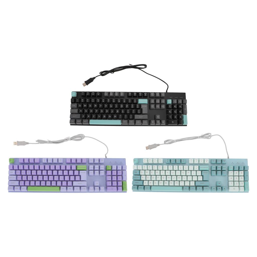 Wired Gaming Keyboard Large Print Metal Panel USB Lighted Keyboard with Backlit for Computer Laptop