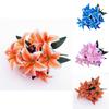 Lush 45cm 10 Heads Artificial Stargazer Lilies Silk Flower Bouquet For Vibrant Decor