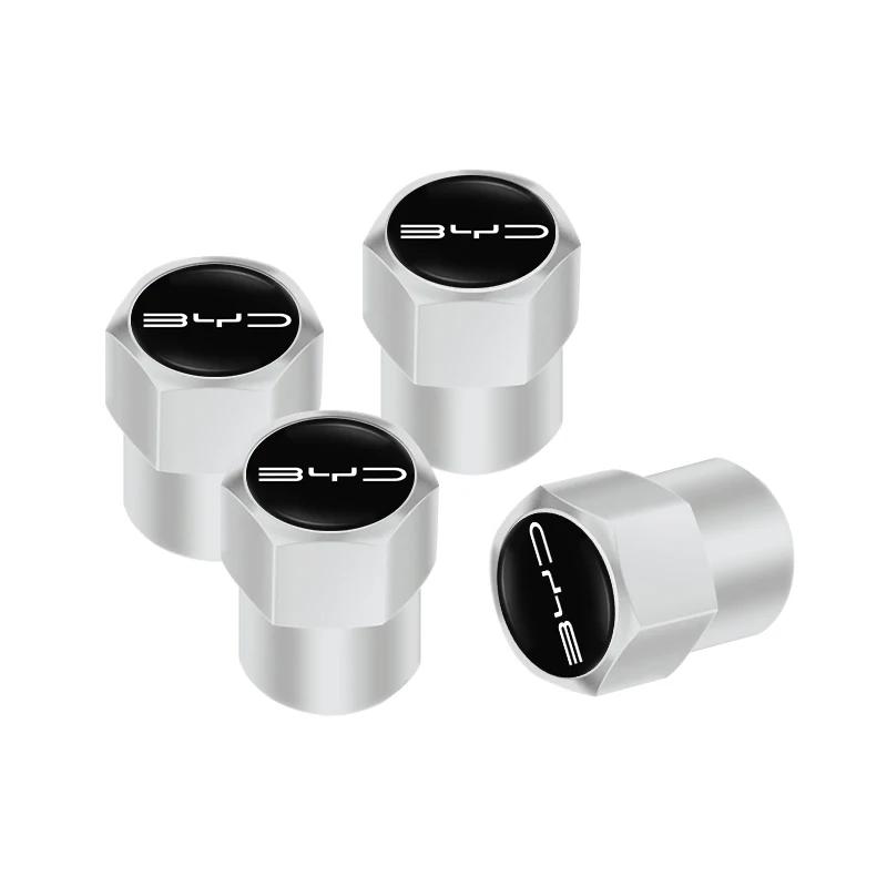 

4Pcs Aluminum Alloy Car Wheel Tire Valve Caps Stem Cover Accessories For BYD Tang F3 E6 Atto Yuan Plus Song Max F0 G3 I3 Ea1 Dm