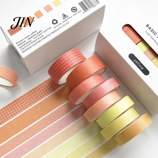 Japanese Paper Tape 8 Rolls Washi Set, Decorative Stickers, Aesthetic Solid Color Tapes for Scrapbooking Supplies, Journaling Junk Journal,