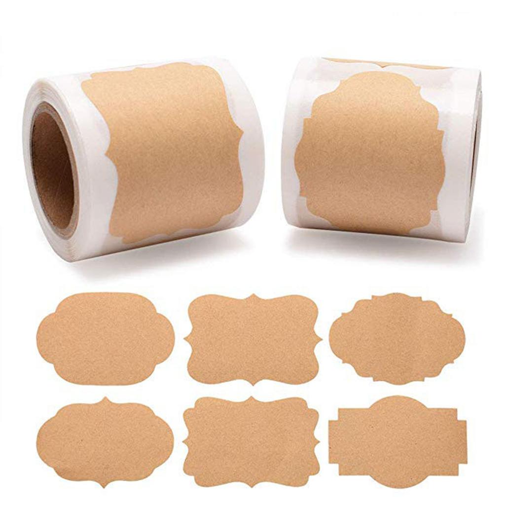 1.2x2inch Blank Kraft Paper 300PCS/Roll Decorative Label Stickers