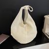 Women Hollow Summer Bag Solid Color Aesthetic Hobo Bag Large Capacity Knitted Tote Handbag Ladies Daily Handbag CLE
