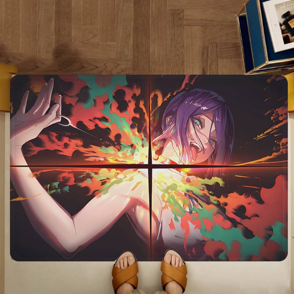 

Popular NEW Movie Chainsaw Man Floor Mat Rectangle Anti-slip Home Soft Badmat Front Door Indoor Outdoor Mat Hotel Decor Mat 40x60cm