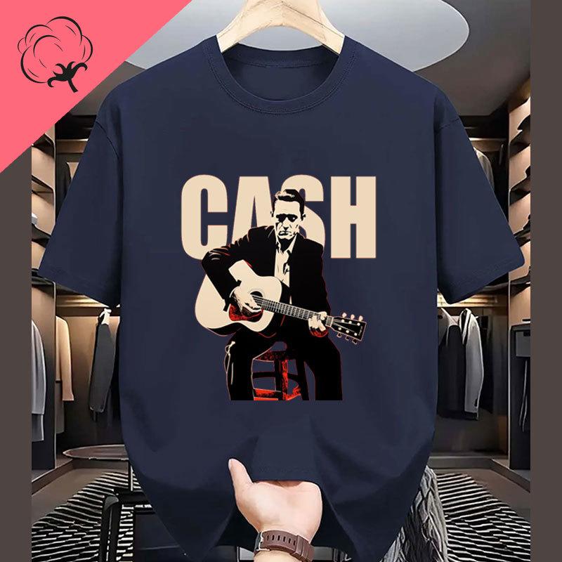 Vintage Johnny Cash Shirt Coutry Music Camisetas Cotton Crewneck Unisex Clothes Print Graphic T Shirts Camisa Classic Legend Tees