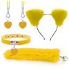 Anal Sex Toys Fox Tail Butt Plug Sexy Plush Cat Ear Headband With Bells Necklace Set Massage Sex Toys For Women Couples Cosplay