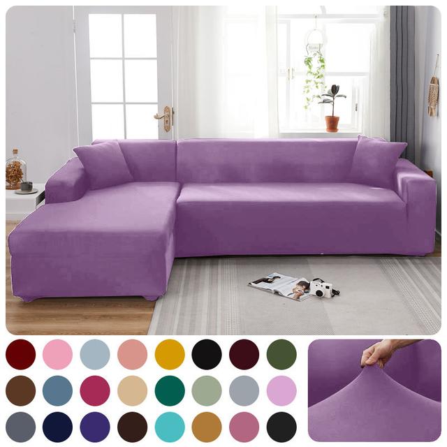 Elastischer Sofabezug, Sofa-Schonbezüge, einfarbig, Stretch-Sofabezüge, Couchbezug, L-förmiges Schnittsofa, Wohnzimmer, Zuhause, 1/2/3/4 Sitzplätze