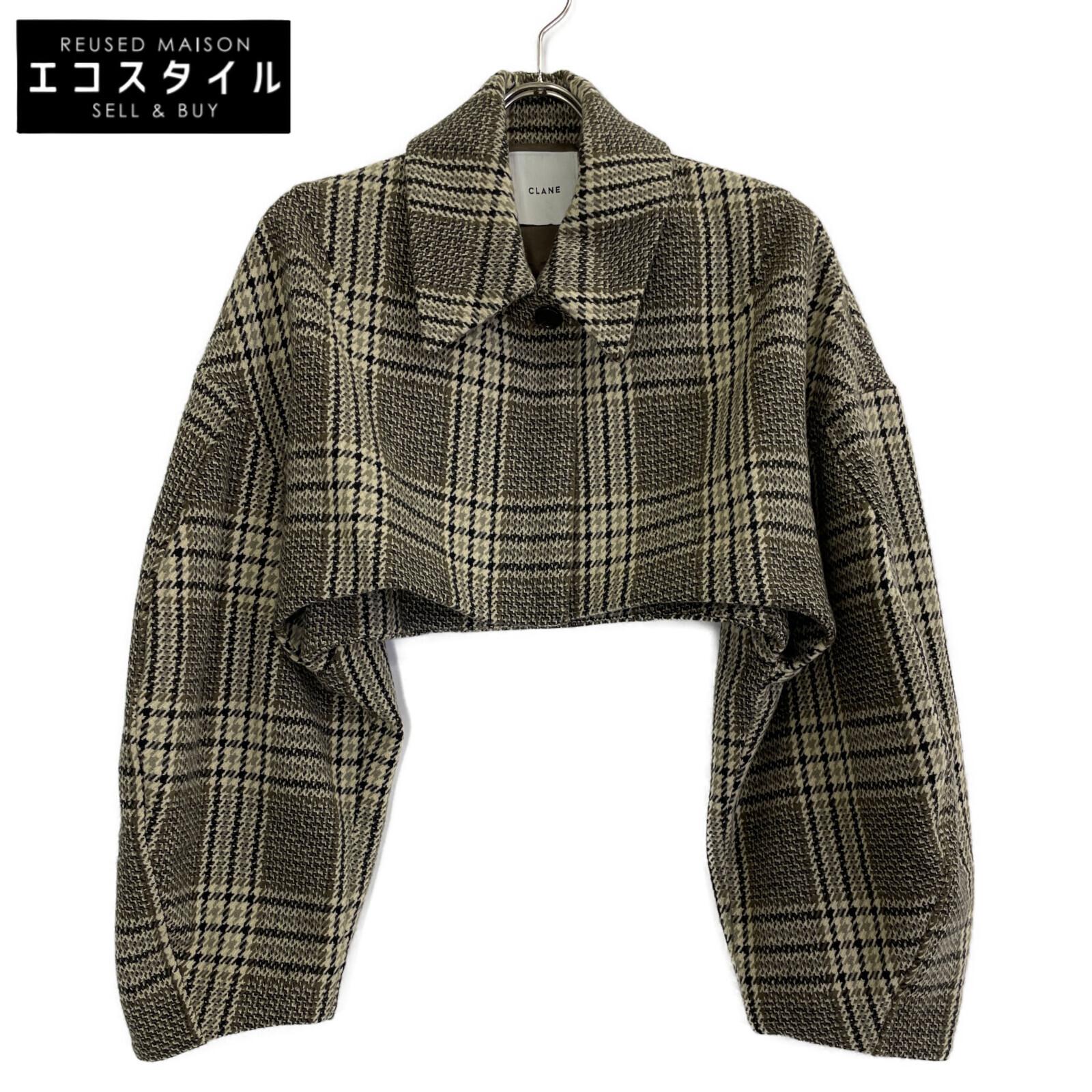 

CLANE [Хорошее состояние/23AW] 15104-0512 КРУГЛЫЙ РУКАВ КОРОТКАЯ КУРТКА Клетка Короткая куртка 2 КоричневыйБ/у