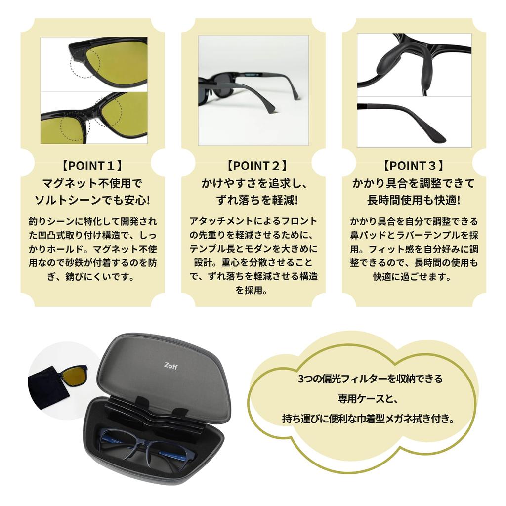 polarized sunglasses for outdoor black [Zoff] Wellington-style fishing, [ZA211G05-14E1]