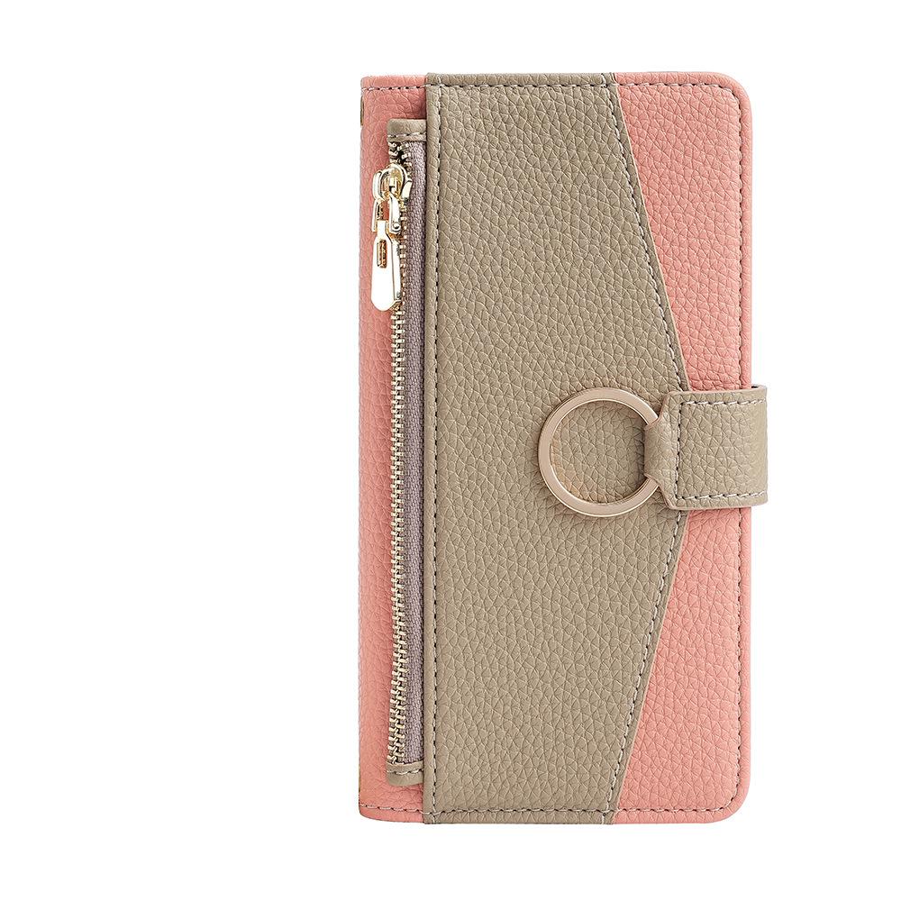 

Magnetic Card Slot Mirror Leather Case for Iphone 16 Pro Max 16E 15 Plus 14 13 12 11 Long Hardware Chain Zipper Crossbody Wallet iPhone 15