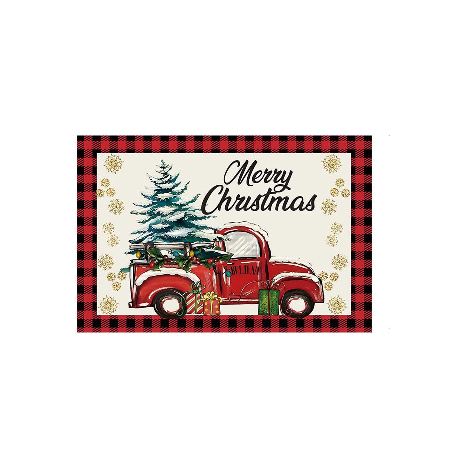 

Рождественские подставки под тарелки Мультяшные Вечеринка Изоляция Обеденный стол Рождественская атмосфера Подставки под тарелки One Size